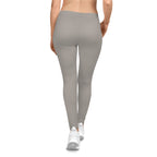 Auren Logo Women's Casual Leggings — Neutral Taupe All-Over Print