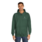 Minimalist Arrow College Hoodie — Subtle Campus Logo Pullover