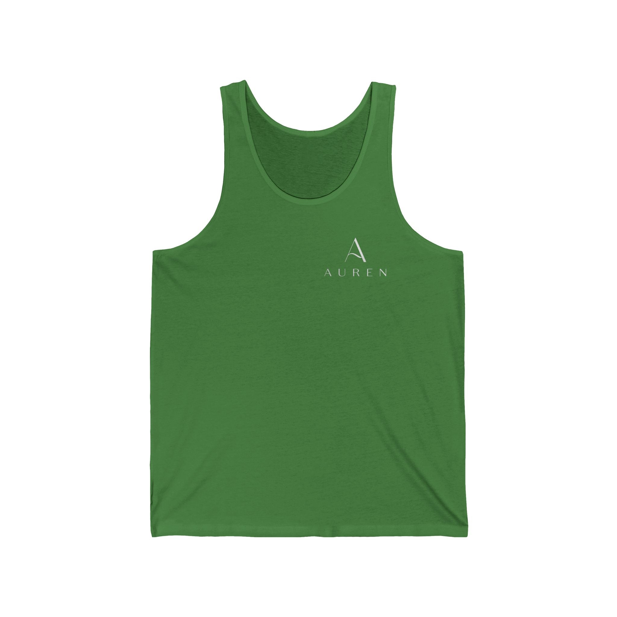 Minimal Atlas Logo Tank Top — Lightweight White Jersey Tank