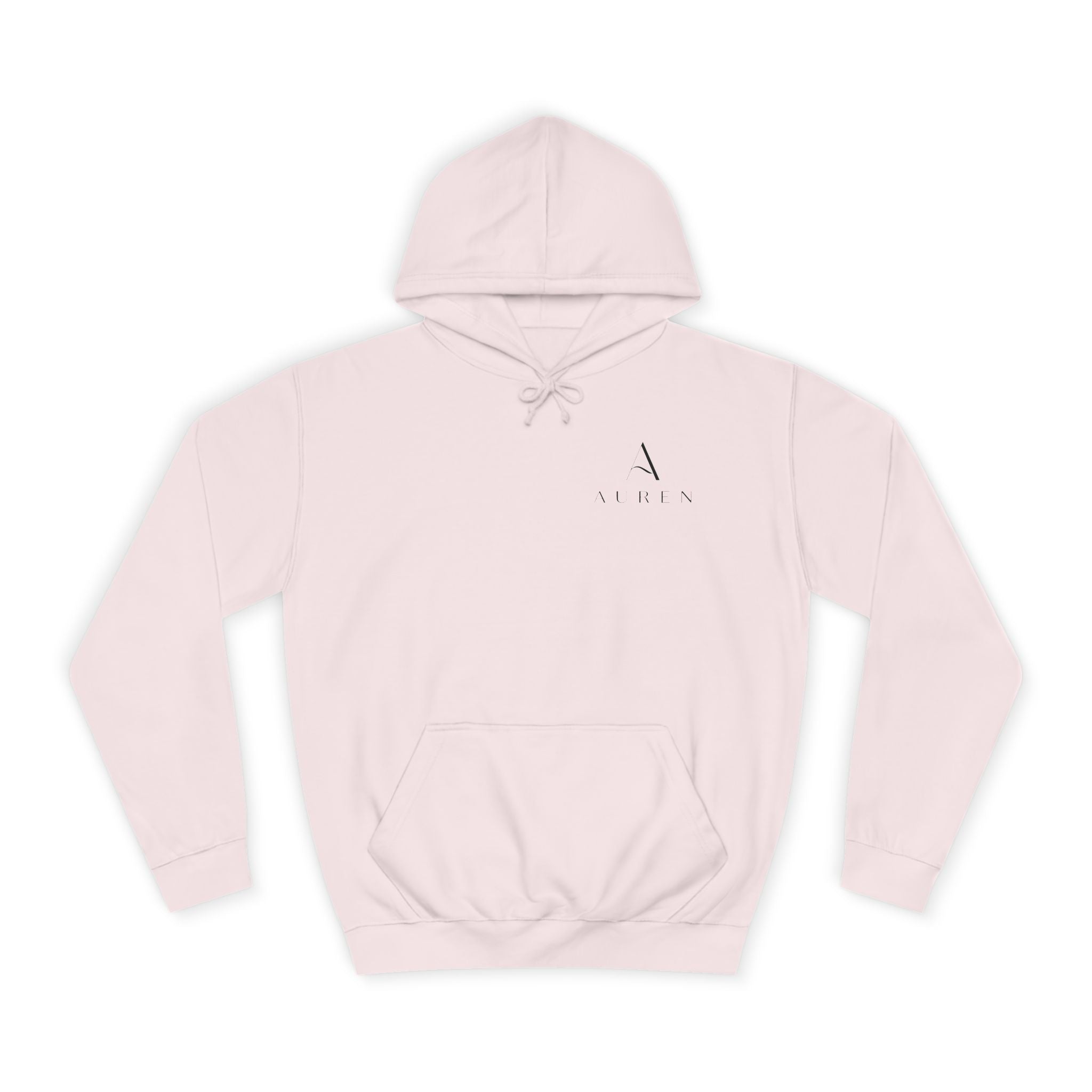 Minimalist Arrow College Hoodie — Subtle Campus Logo Pullover