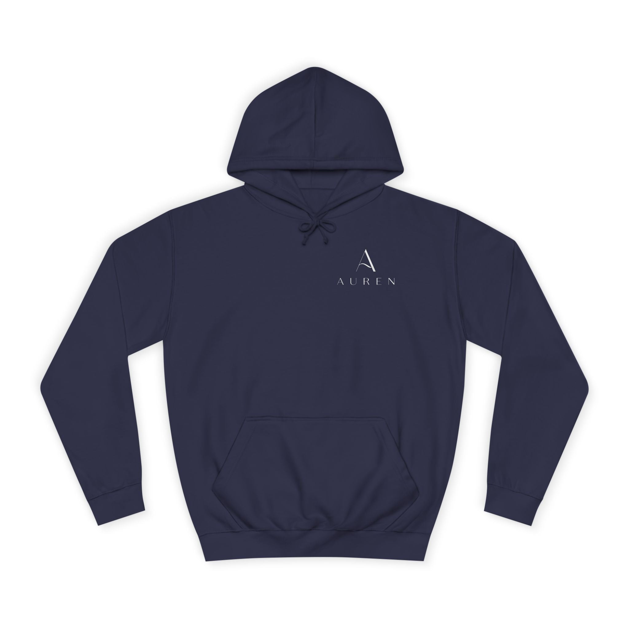 Minimalist Arrow College Hoodie — Subtle Campus Logo Pullover