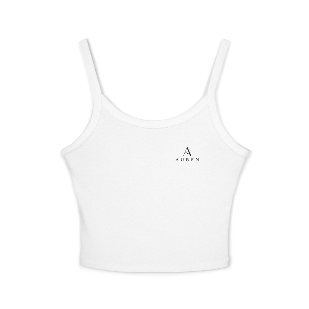 Auren Minimal Logo Tank Top — Women's Spaghetti Strap Crop
