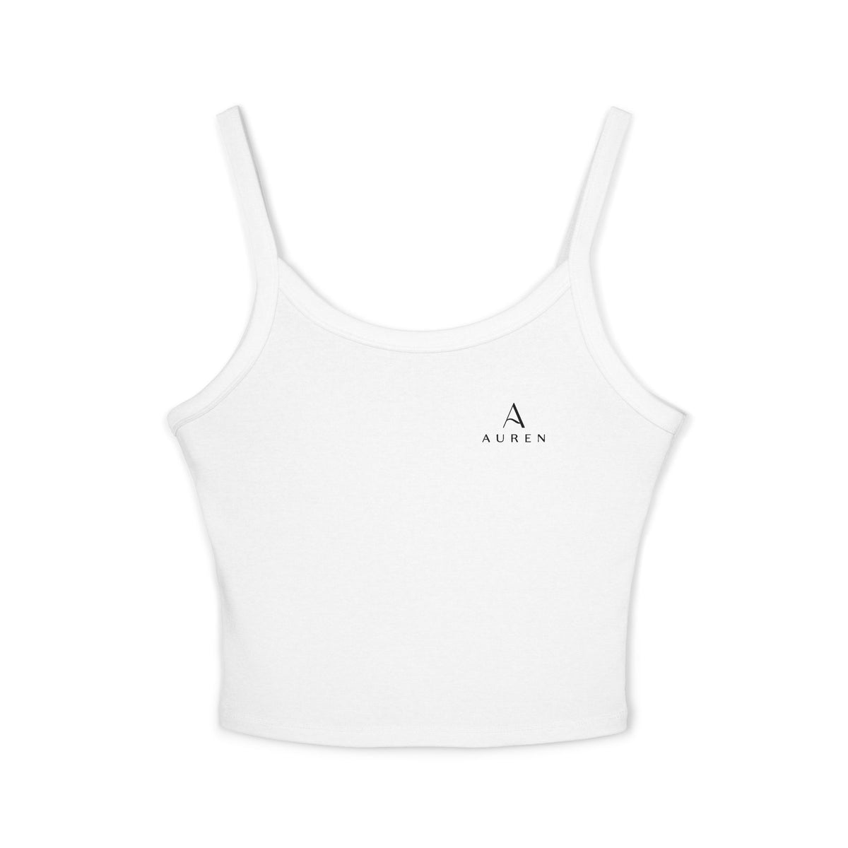 Auren Minimal Logo Tank Top — Women's Spaghetti Strap Crop