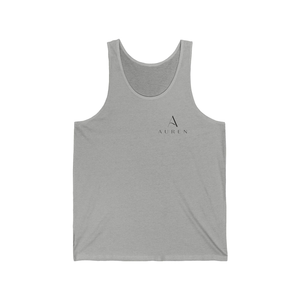 Minimal Atlas Logo Tank Top — Lightweight White Jersey Tank
