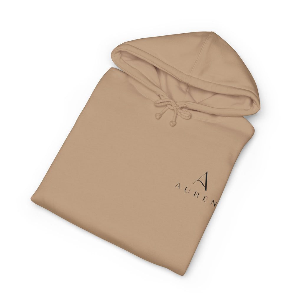 Auren Minimal Logo Hoodie — Women's Brown Cozy Pullover