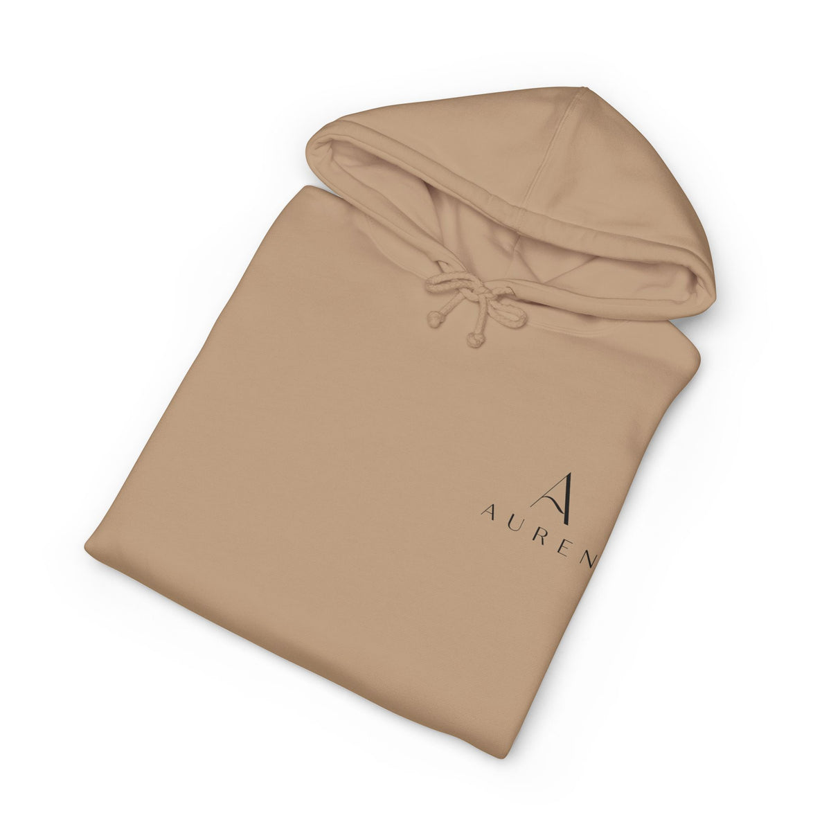 Auren Minimal Logo Hoodie — Women's Brown Cozy Pullover