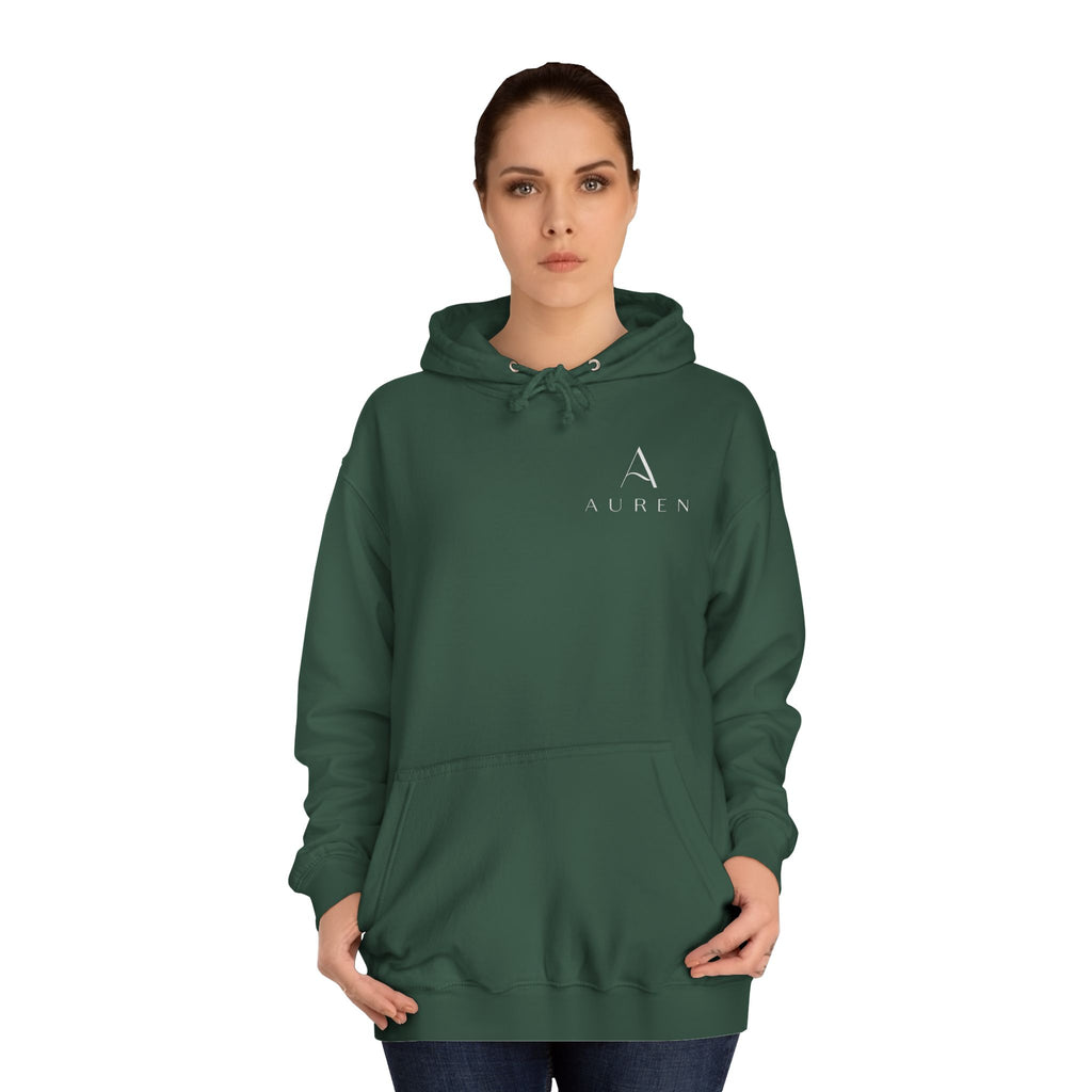 Minimalist Arrow College Hoodie — Subtle Campus Logo Pullover