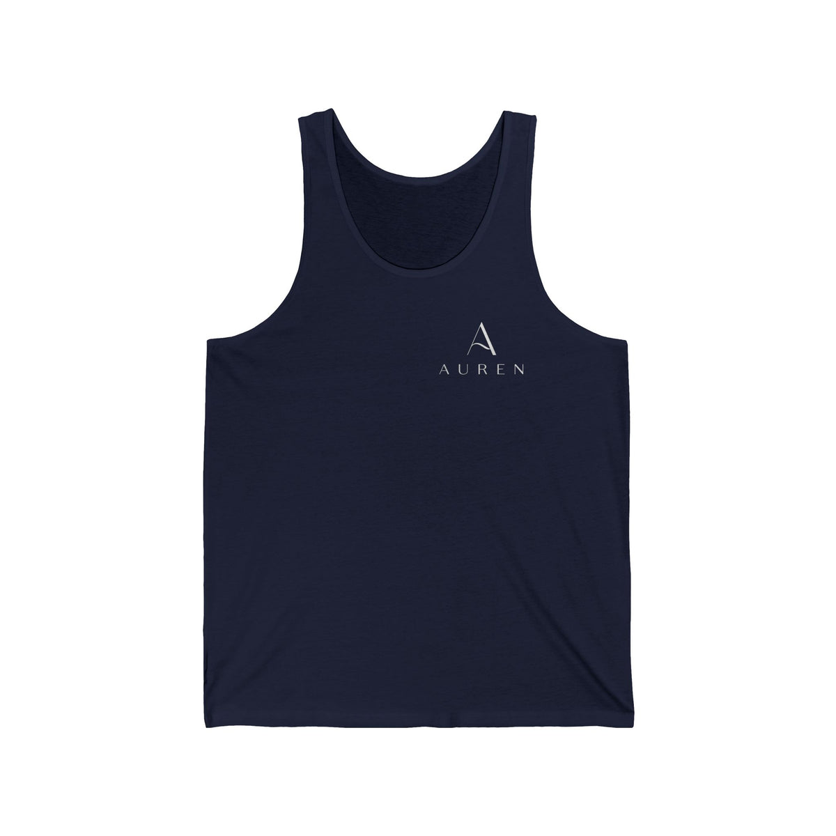 Minimal Atlas Logo Tank Top — Lightweight White Jersey Tank
