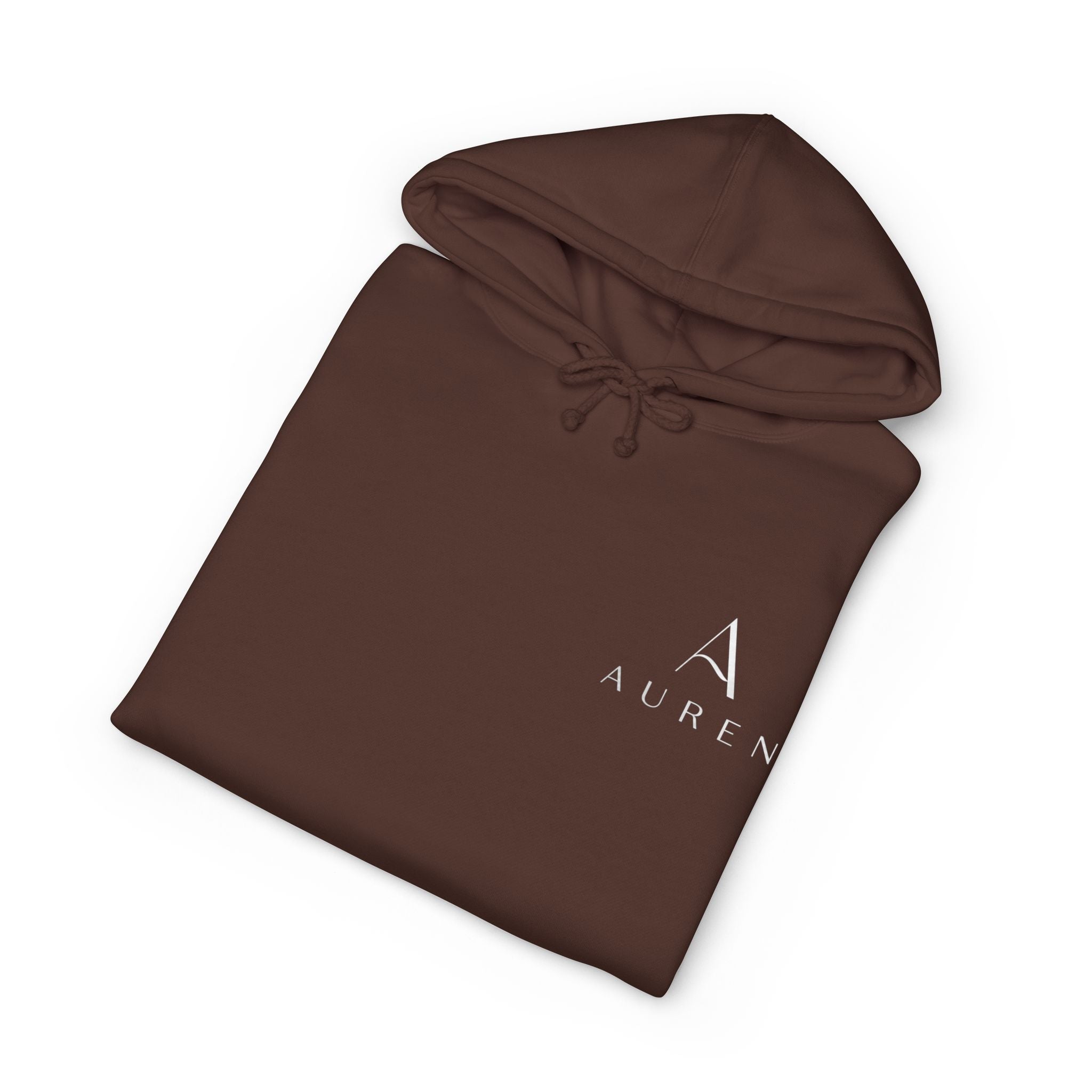 Auren Minimal Logo Hoodie — Women's Brown Cozy Pullover