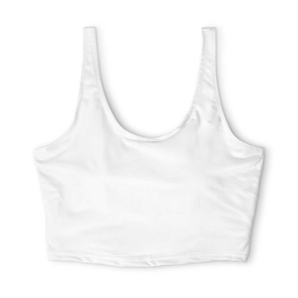 Auren Logo Sports Bra — Women's White Athletic Crop Top