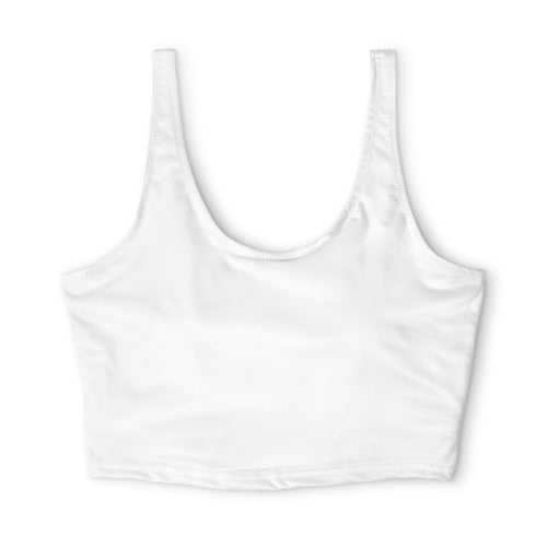 Auren Logo Sports Bra — Women's White Athletic Crop Top