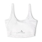 Auren Logo Sports Bra — Women's White Athletic Crop Top