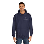 Minimalist Arrow College Hoodie — Subtle Campus Logo Pullover