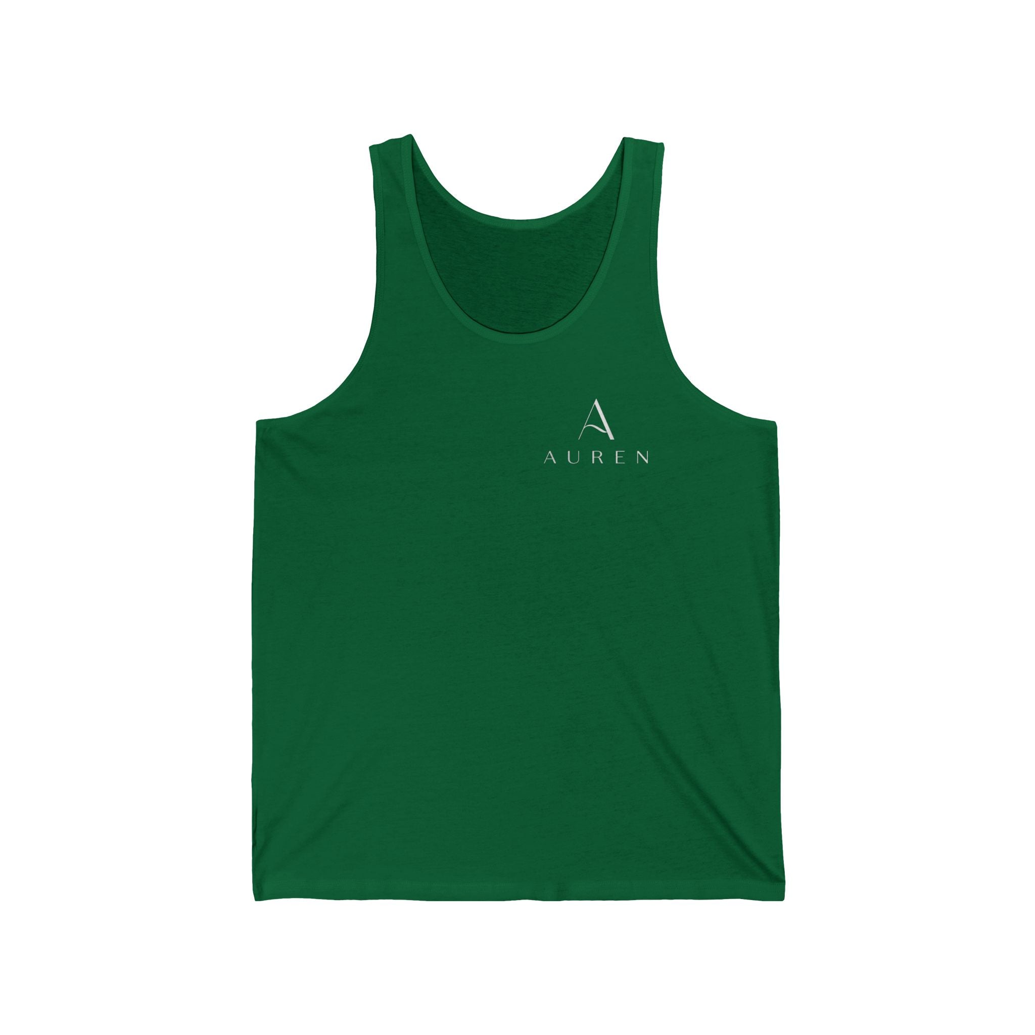 Minimal Atlas Logo Tank Top — Lightweight White Jersey Tank