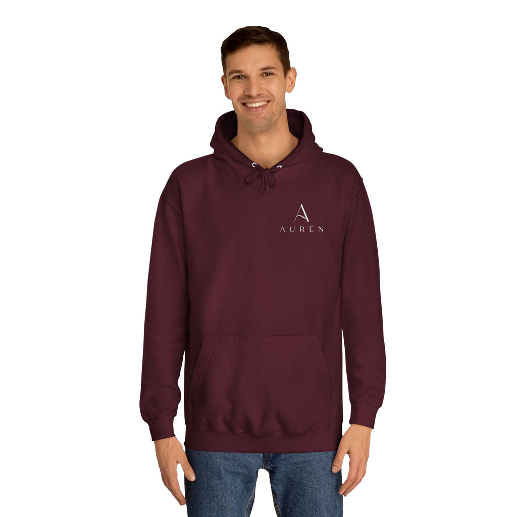 Minimalist Arrow College Hoodie — Subtle Campus Logo Pullover
