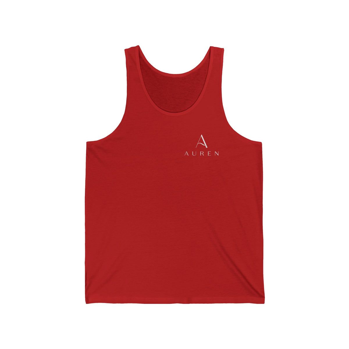 Minimal Atlas Logo Tank Top — Lightweight White Jersey Tank