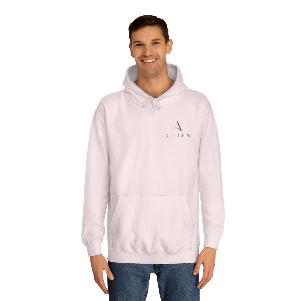 Minimalist Arrow College Hoodie — Subtle Campus Logo Pullover