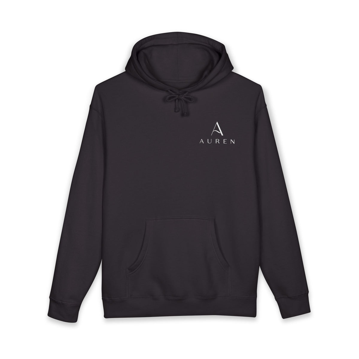 Auren Minimal Logo Hoodie — Women's Brown Cozy Pullover