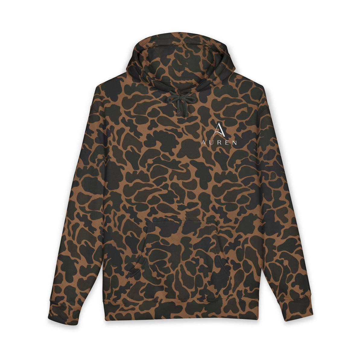 Auren Minimal Logo Hoodie — Women's Brown Cozy Pullover