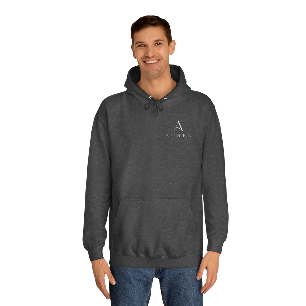 Minimalist Arrow College Hoodie — Subtle Campus Logo Pullover