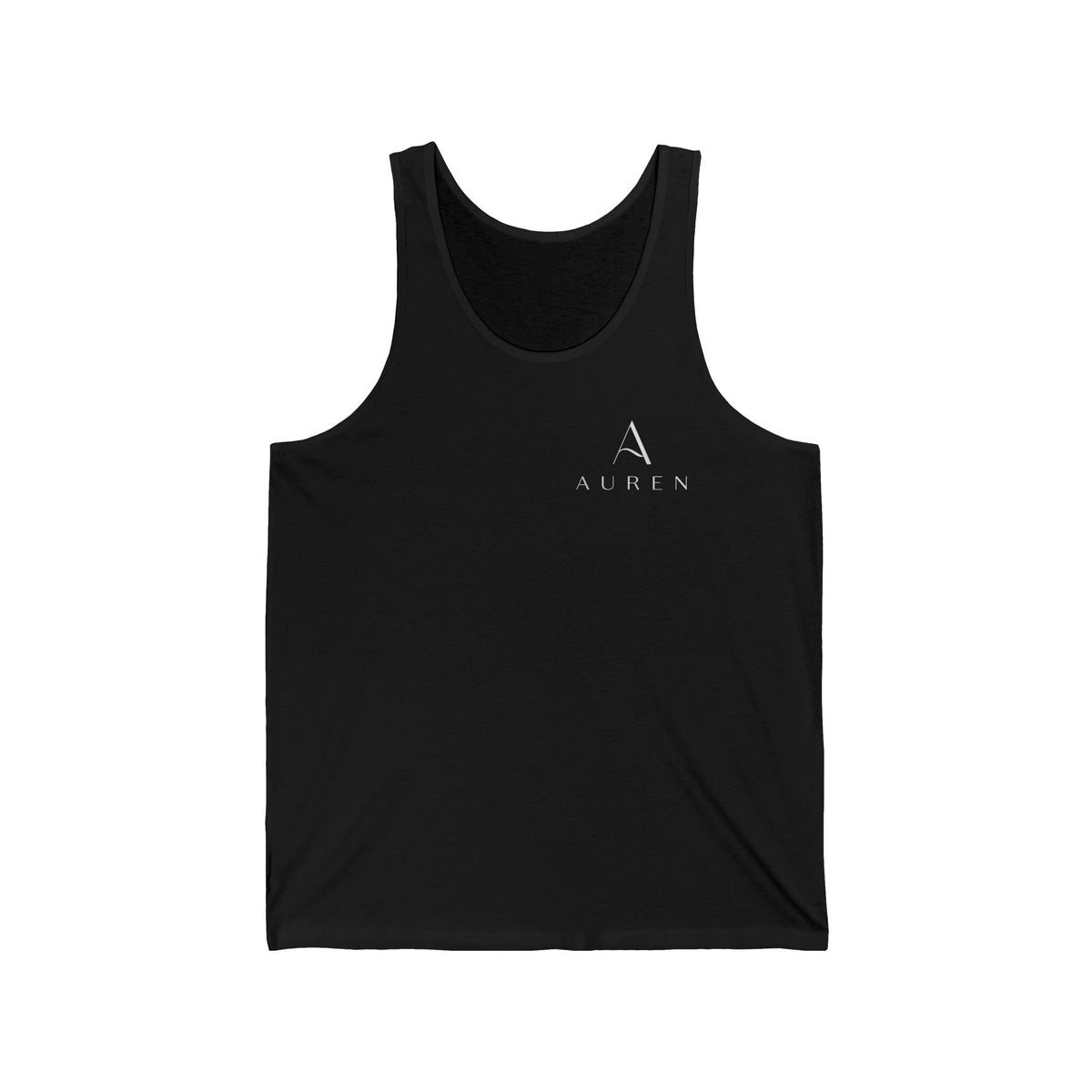 Minimal Atlas Logo Tank Top — Lightweight White Jersey Tank