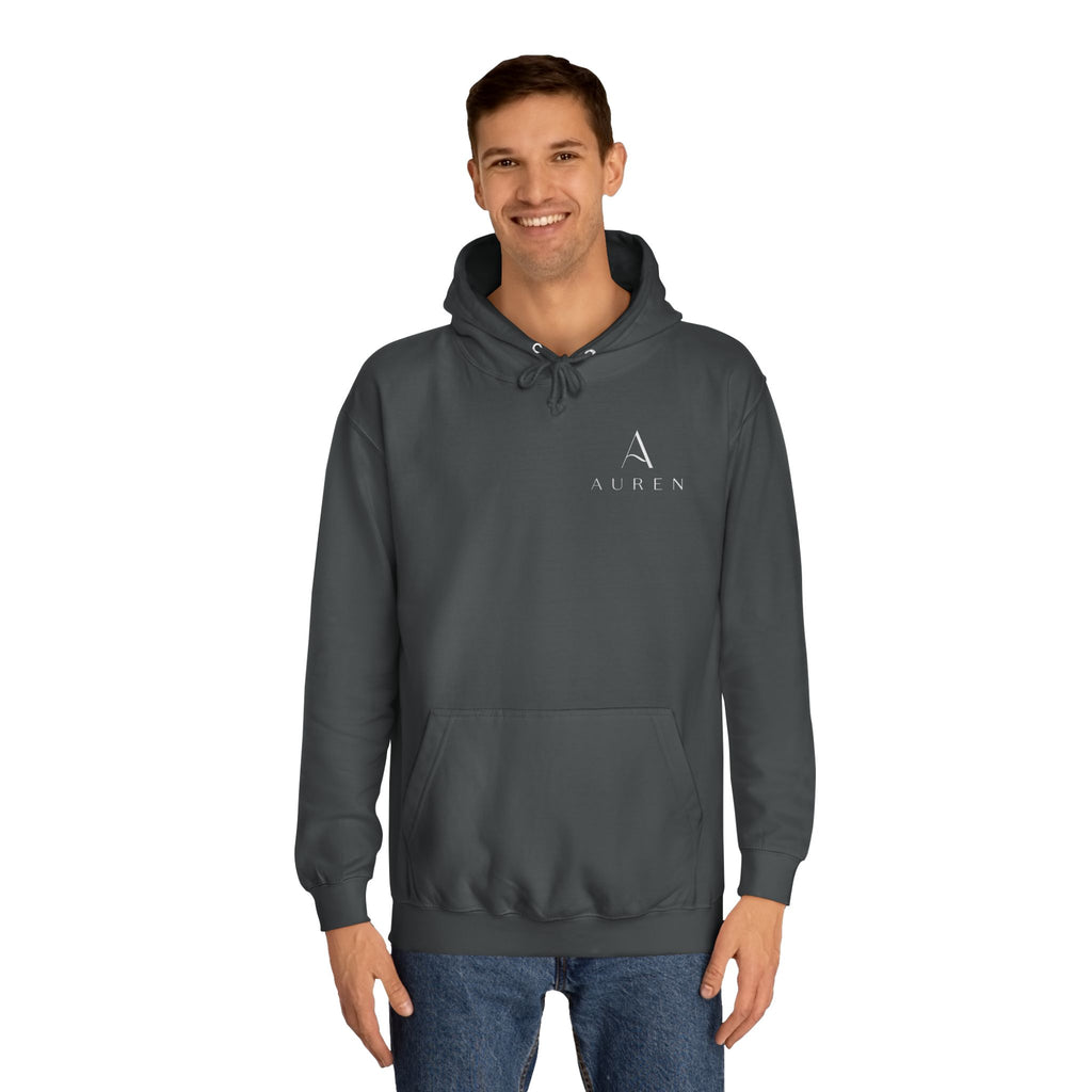 Minimalist Arrow College Hoodie — Subtle Campus Logo Pullover