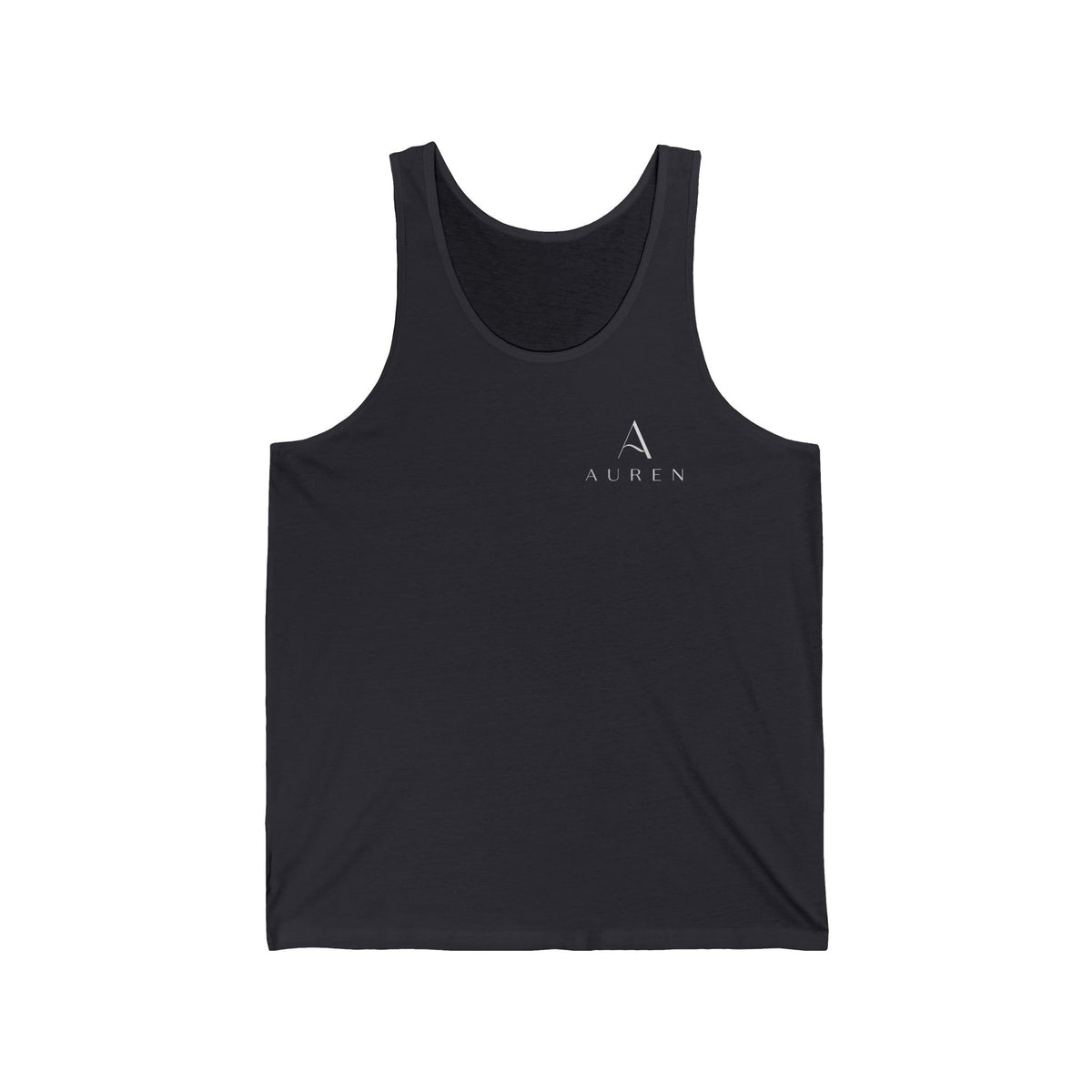 Minimal Atlas Logo Tank Top — Lightweight White Jersey Tank