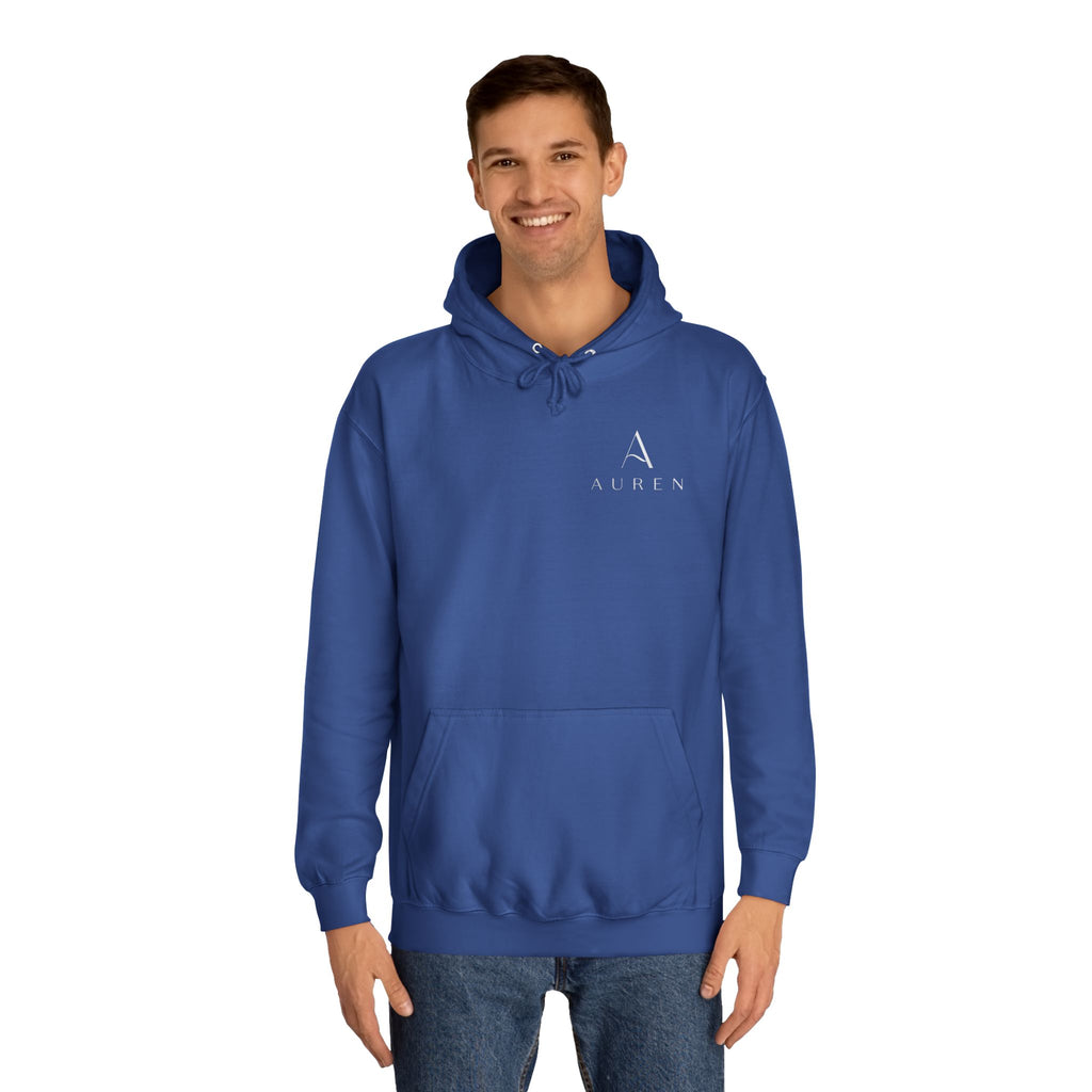 Minimalist Arrow College Hoodie — Subtle Campus Logo Pullover