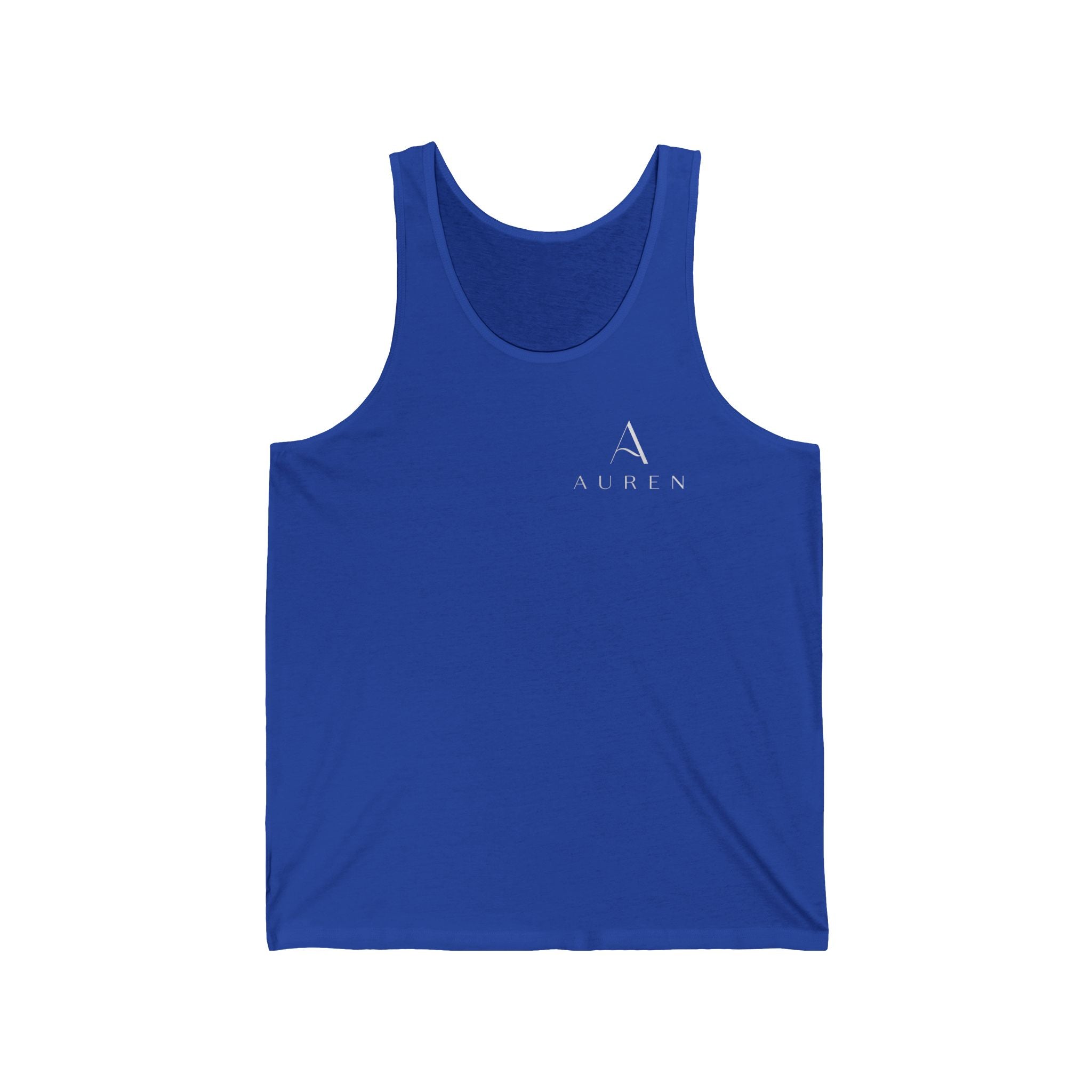 Minimal Atlas Logo Tank Top — Lightweight White Jersey Tank