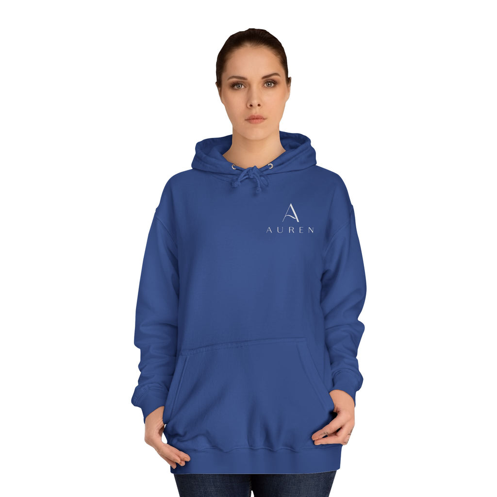 Minimalist Arrow College Hoodie — Subtle Campus Logo Pullover