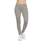 Auren Logo Women's Casual Leggings — Neutral Taupe All-Over Print