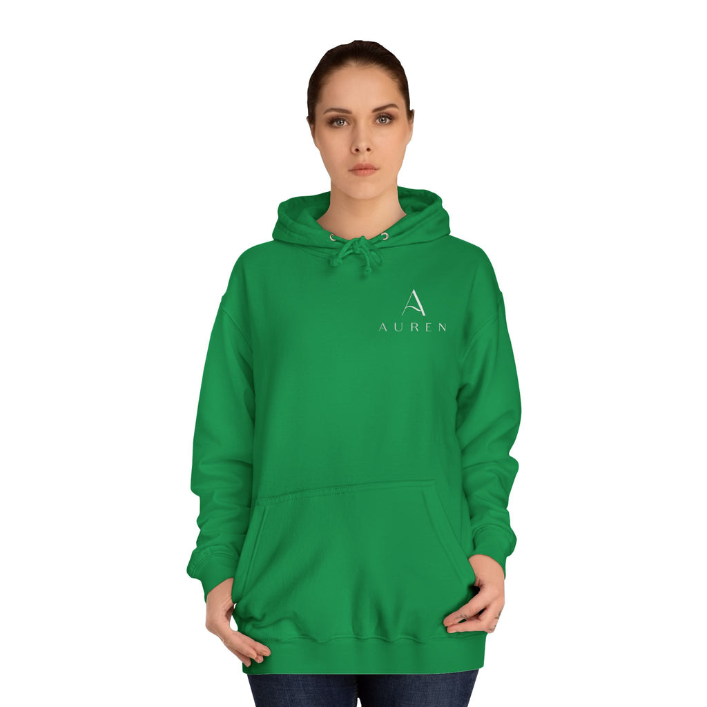 Minimalist Arrow College Hoodie — Subtle Campus Logo Pullover