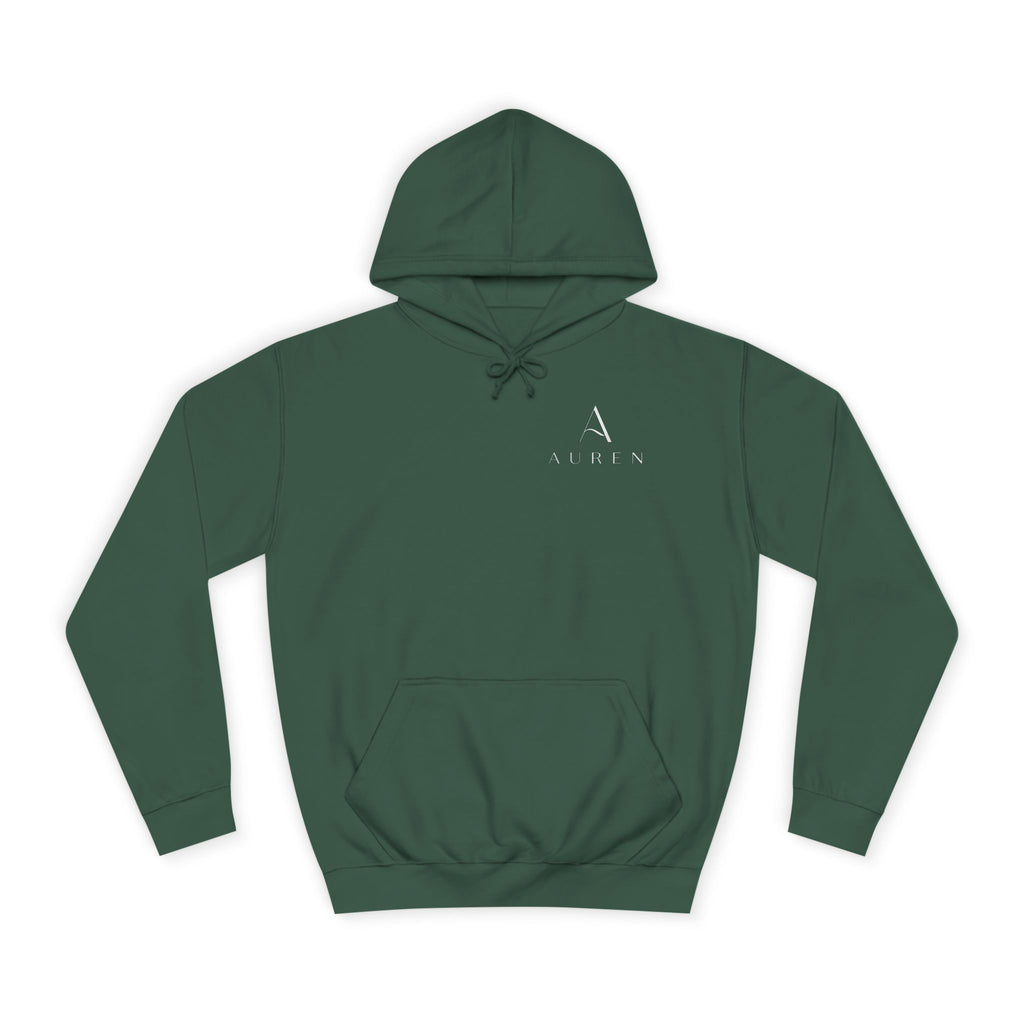 Minimalist Arrow College Hoodie — Subtle Campus Logo Pullover